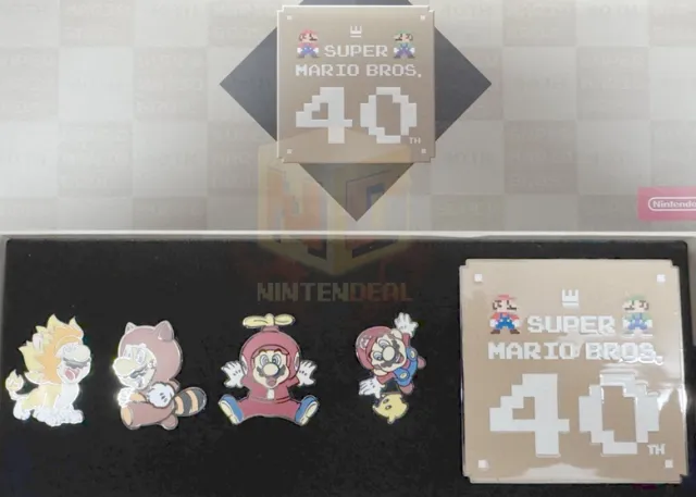 Check out the upcoming Super Mario Bros. 40th Anniversary pin set