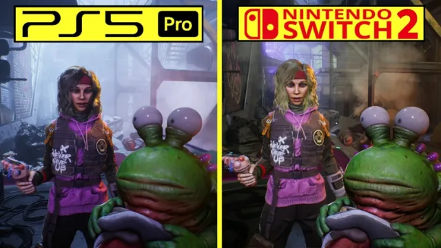 High on Life 2 "PS5 Pro vs. Switch 2" graphics comparison