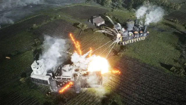 Set in a dark steampunk universe, Veil of Ashes is an RTS with some monstrous tanks