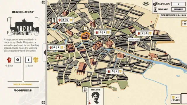 Overthrow the Kaiser in Red Echoes: Berlin, a Weimar-era turn-based strategy game in the style of Suzerain