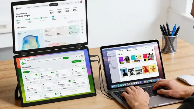Get a Dual 15" 1080p Portable USB Monitor Setup to Boost Your Producitivity for Just $82.99