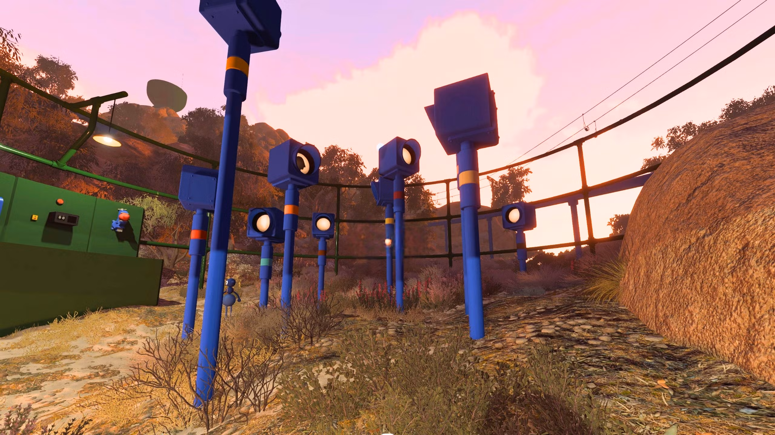Blue Monitors on Poles Puzzle Solution in Big Walk (Green Tower)