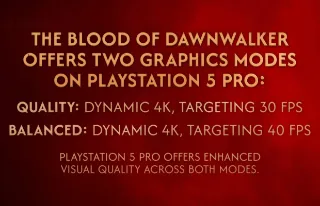 The Blood of Dawnwalker will only have 30fps and 40fps target modes on PS5 Pro, PS5, and Xbox Series X
