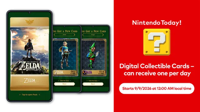 Zelda digital cards join Nintendo Today! app on Sept. 9th, 2026
