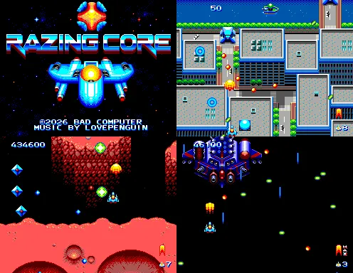 Badcomputer’s newest Master System shooter, “Razing Core”, is now available