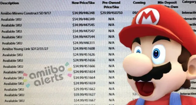Multiple unnamed amiibo listings pop up on GameStop's internal system