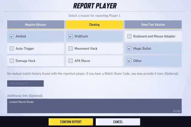 Marvel Rivals Report System 2.0 Adds Notes, Replay Codes, and In-Game Mail Updates