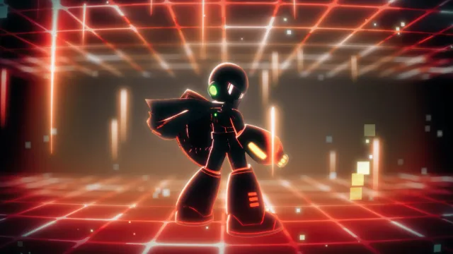 A close quarters look at Proto Man in Mega Man: Dual Override