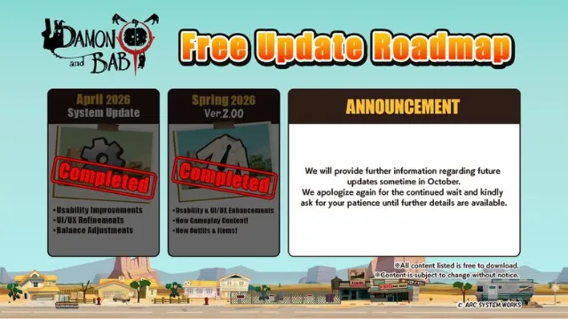 DAMON and BABY team apologizes for the Ver. 3.00 update delay, new details coming in Oct. 2026