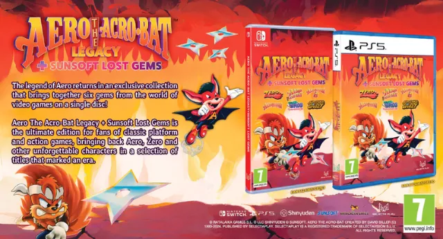 Aero The Acro-Bat Legacy + Sunsoft Lost Gems now available physically on Switch