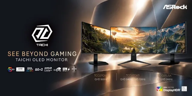 ASRock expands monitor lineup with high refresh-rate Taichi OLED monitors