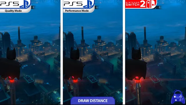 LEGO Batman: Legacy of the Dark Knight "Switch 2 vs. PS5" graphics and framerate comparison