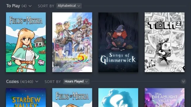 I made a 'to play' shelf for myself on Steam