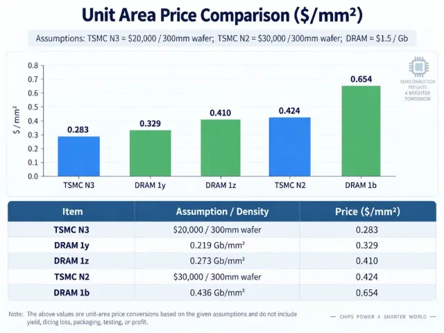 New DRAM value‑per‑area chart draws attention amid rising memory prices