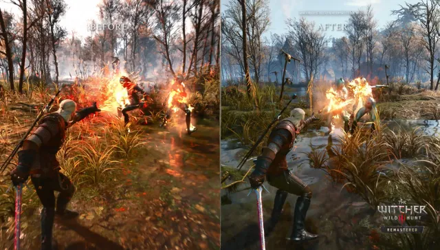 The Witcher III: Wild Hunt "Original vs. Remastered" graphics compared in a new clip