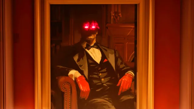 The eyes of Valve's creepy portrait are glowing again