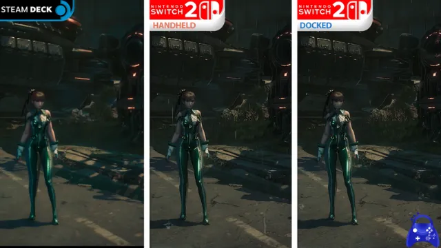 Stellar Blade "Switch 2 vs. Steam Deck" graphics and framerate comparison