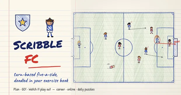 Scribble FC: turn-based five-a-side football you plan like chess
