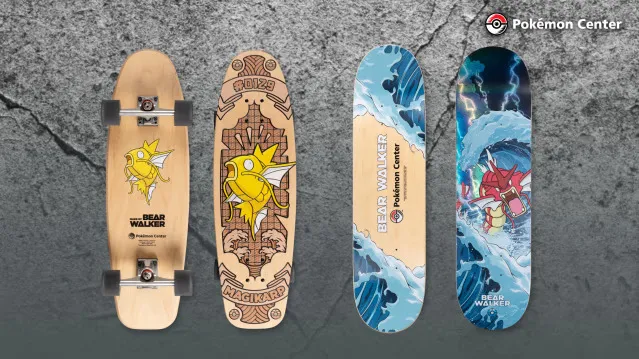 Shiny Magikarp and Shiny Gyarados Pokémon Center × Bear Walker Skateboards Now Available