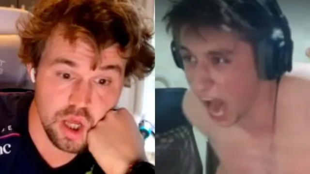 Twitch chess streamer beats Magnus Carlsen and celebrates by taking his pants off