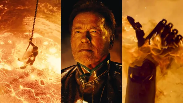 Arnold Schwarzenegger terminates real AI robots Judgment Day style using molten steel