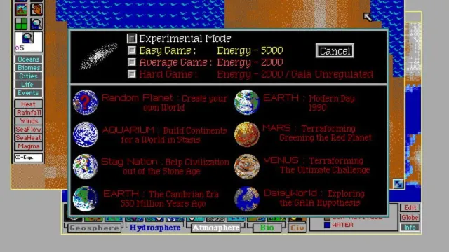 SimEarth: The Living Planet screenshot