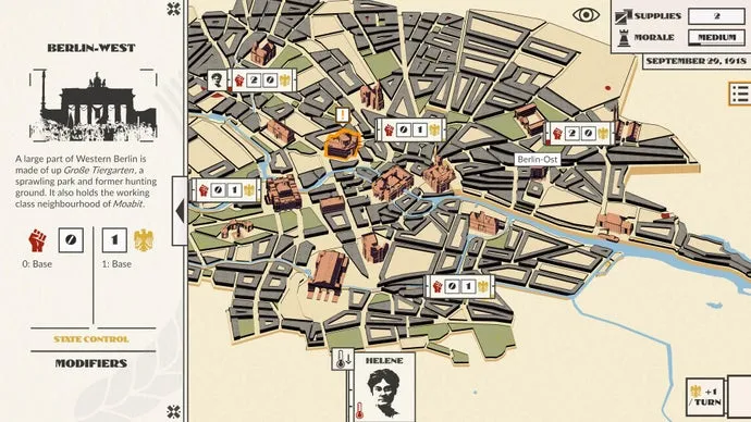 Overthrow the Kaiser in Red Echoes: Berlin, a Weimar-era turn-based strategy game in the style of Suzerain