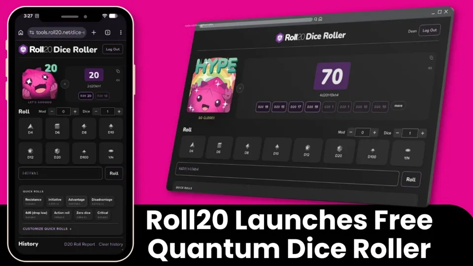 Roll20 launches free quantum dice roller