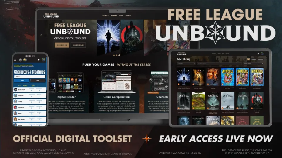 Free League Announces Revised The One Ring, and New Digital Platform, Free League Unbound