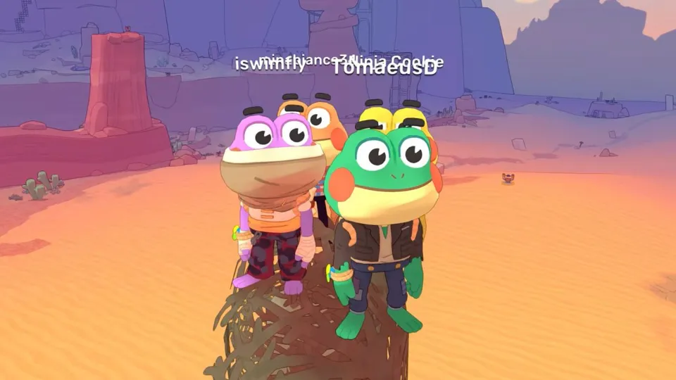 One of the best indie platformers of the year now has 8 player co-op: "Tongue swing from other players"