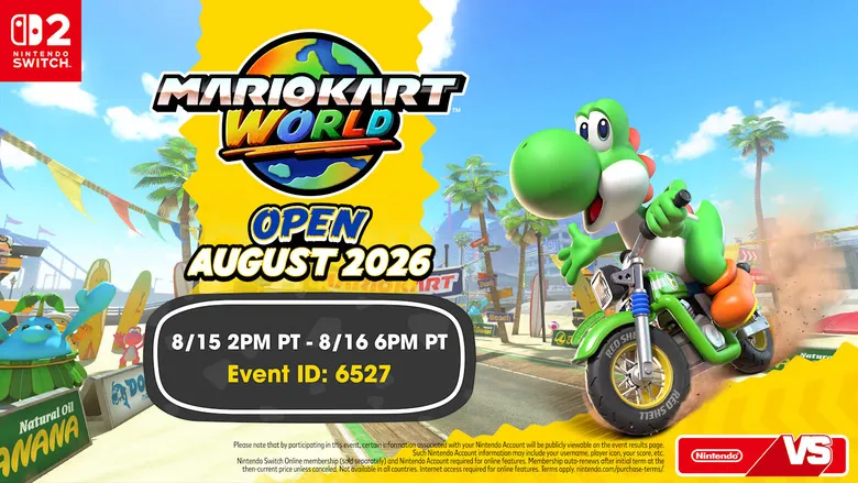Mario Kart World Open August 2026 Event Announced