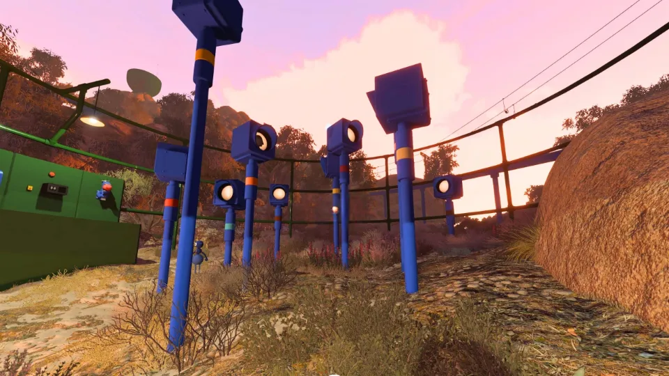 Blue Monitors on Poles Puzzle Solution in Big Walk (Green Tower)