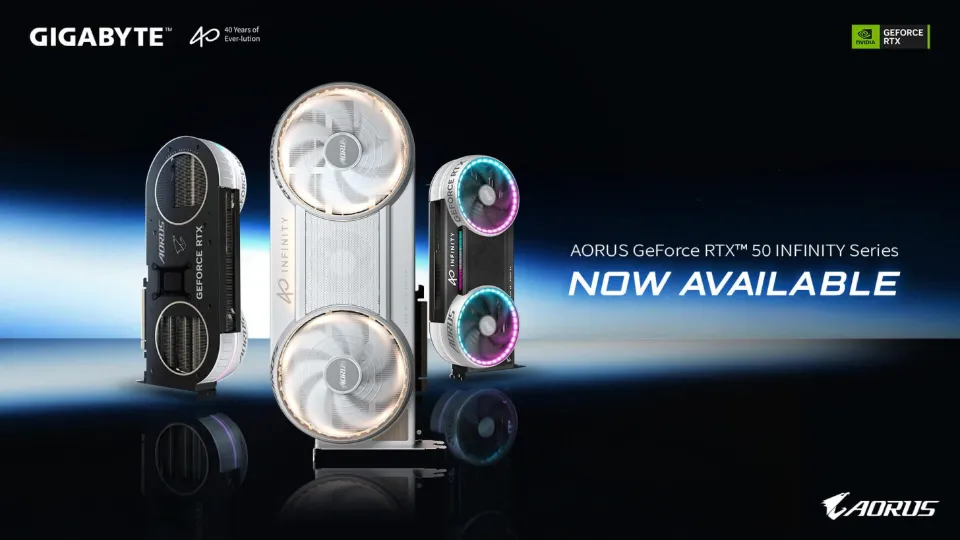 GIGABYTE AORUS RTX 50 INFINITY Series Cards Are Now Available, Bringing RTX 5080, RTX 5070 Ti, And RTX 5070 INFINITY Editions