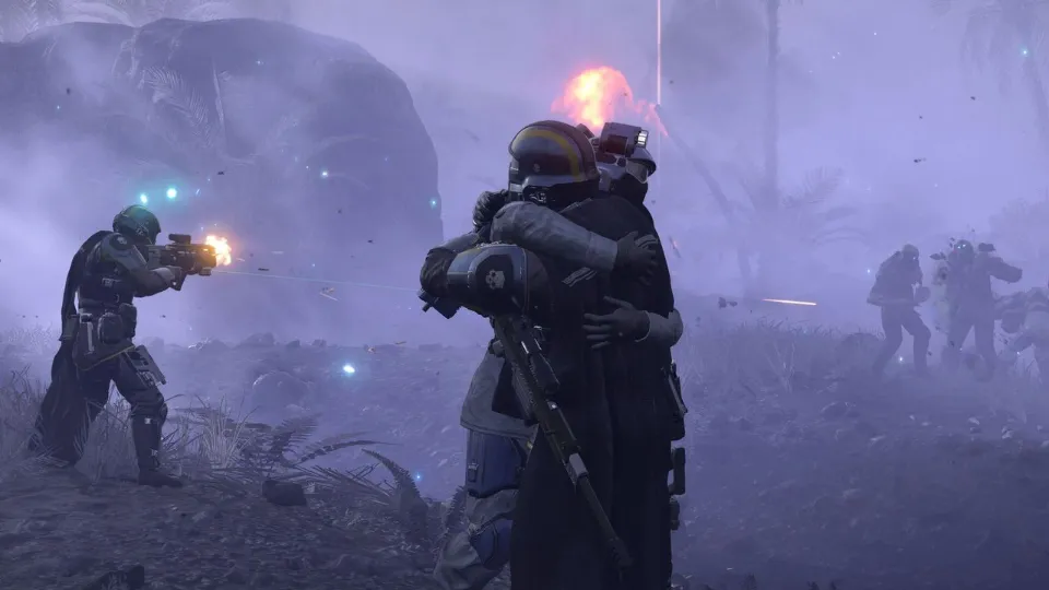 You can now cuddle Helldivers 2's beloved SEAF troopers, though maybe don't do what I did and try it when a Crusher's standing next to you