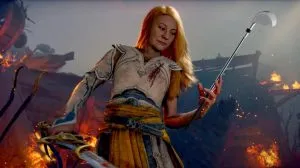 Watch God Of War Laufey Star Smash The Last Of Us Golf Club Prop On Her First Day