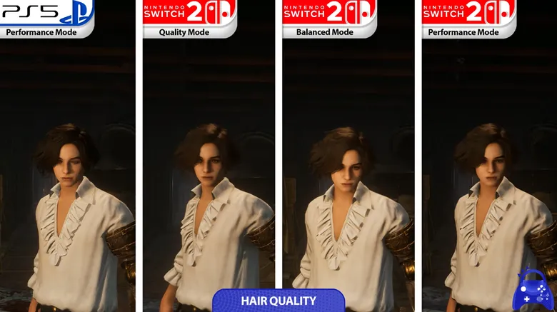 Lies of P "Switch 2 vs. PS5" graphics comparison