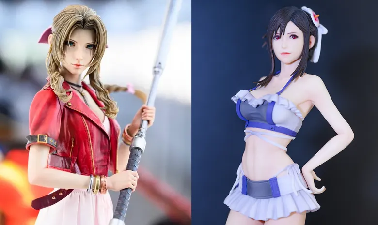 Square Enix reveals FFVII Rebirth Tifa Lockhart swimsuit Static Arts and Aerith Gainsborough Masterline figures (UPDATE)