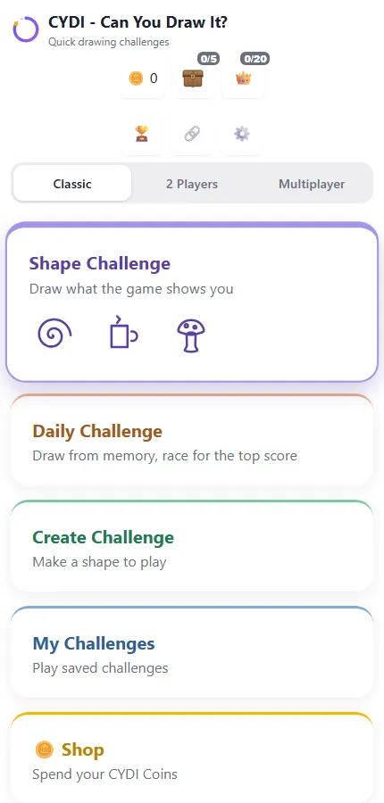 CYDI isn't just a solo drawing challenge anymore — 2 Players and Play Together are live