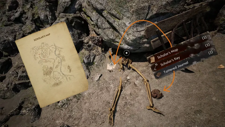Scholar Map, Scholar Key, and Ancient Key Guide (The Highland Grave Quest) In Blood Of Dawnwalker
