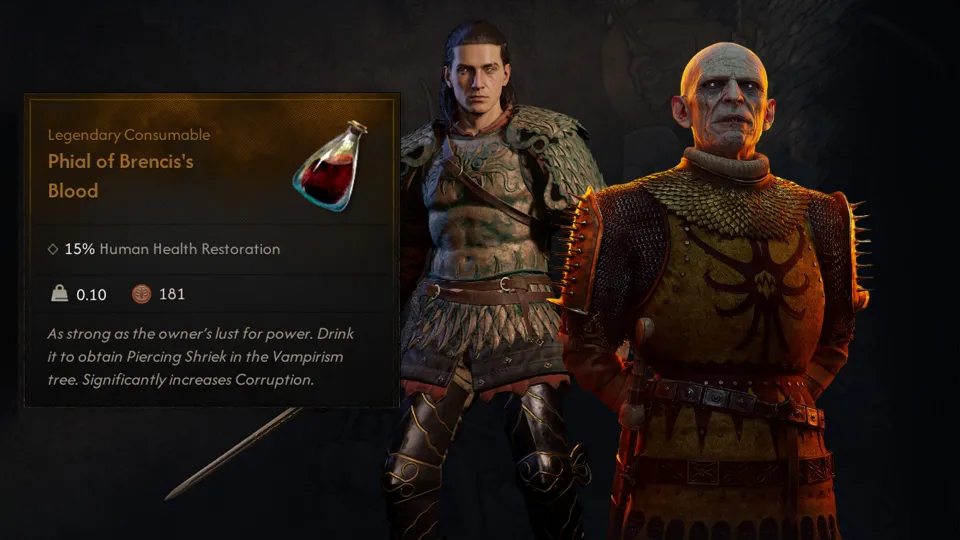 Vial Of Brencis Blood Location (Piercing Shriek Ability) In Blood of Dawnwalker
