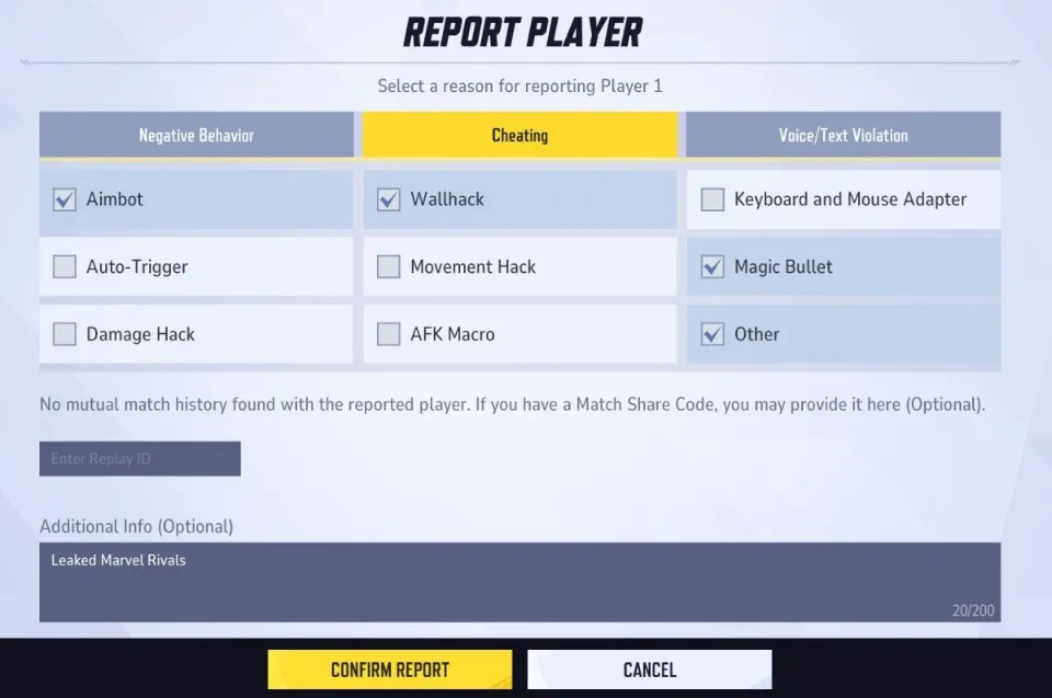 Marvel Rivals Report System 2.0 Adds Notes, Replay Codes, and In-Game Mail Updates