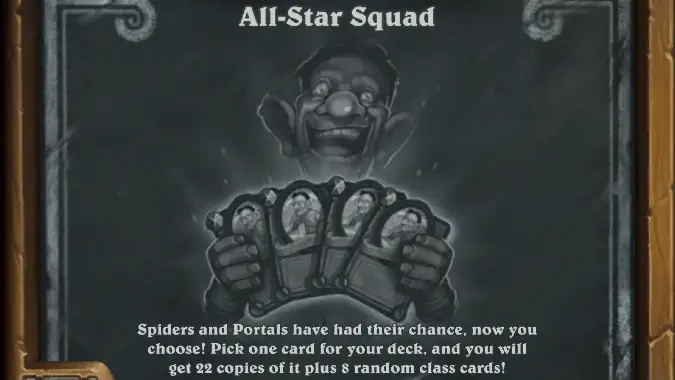 The card you need to pick to win Hearthstone’s All-Star Squad Tavern Brawl