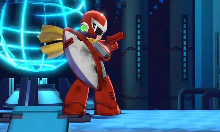 A close quarters look at Proto Man in Mega Man: Dual Override