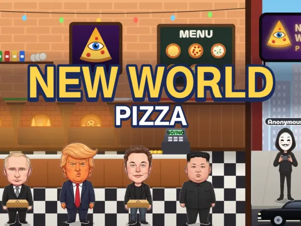 NEW WORLD PIZZA: twelve world leaders pull up in limos, and all they buy is pizza
